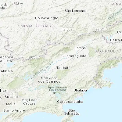 Map showing location of Pindamonhangaba (-22.923890, -45.461670)