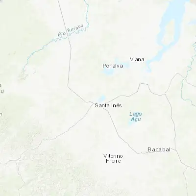 Map showing location of Pindaré Mirim (-3.608330, -45.343330)