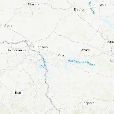 Map showing location of Piraju (-23.193610, -49.383890)