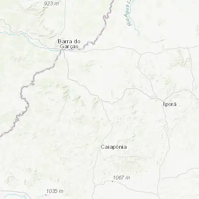 Map showing location of Piranhas (-16.426940, -51.822220)
