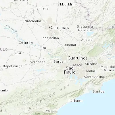 Map showing location of Pirapora do Bom Jesus (-23.396940, -47.002220)