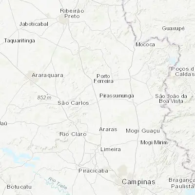 Map showing location of Pirassununga (-21.996110, -47.425830)