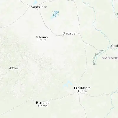 Map showing location of Poção de Pedras (-4.666670, -44.850000)