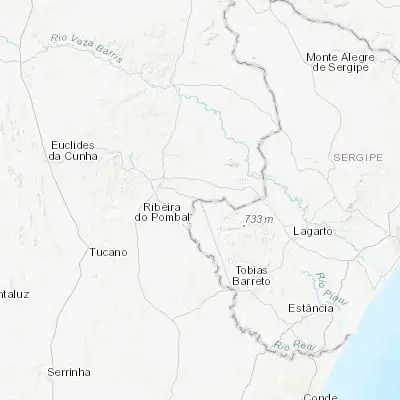 Map showing location of Poço Verde (-10.708330, -38.183330)