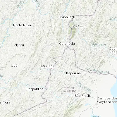 Map showing location of Porciúncula (-20.962780, -42.040830)