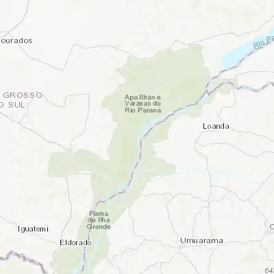 Map showing location of Pôrto Barra do Ivinheima (-22.966670, -53.666670)