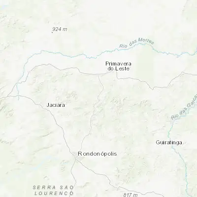 Map showing location of Poxoréo (-15.837220, -54.389170)