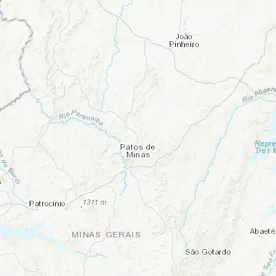 Map showing location of Presidente Olegário (-18.417780, -46.418060)