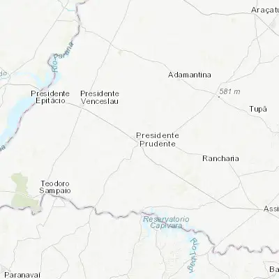 Map showing location of Presidente Prudente (-22.125560, -51.388890)