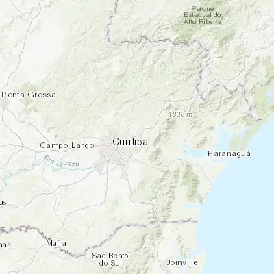 Map showing location of Quatro Barras (-25.365560, -49.076940)