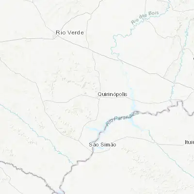 Map showing location of Quirinópolis (-18.448330, -50.451670)