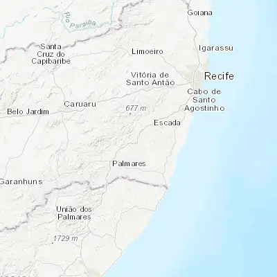 Map showing location of Ribeirão (-8.514440, -35.377780)