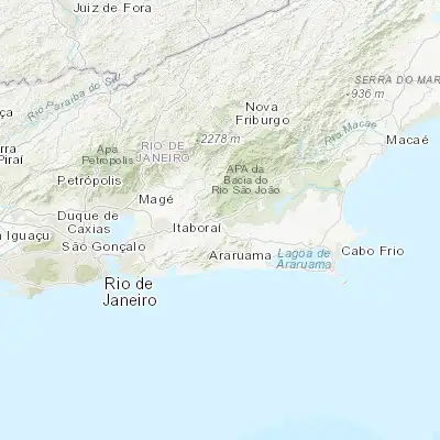 Map showing location of Rio Bonito (-22.708610, -42.609720)