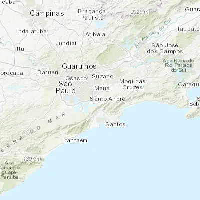 Map showing location of Rio Grande da Serra (-23.744170, -46.398330)
