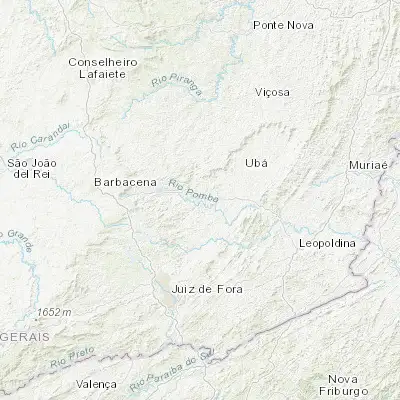 Map showing location of Rio Pomba (-21.274720, -43.179170)