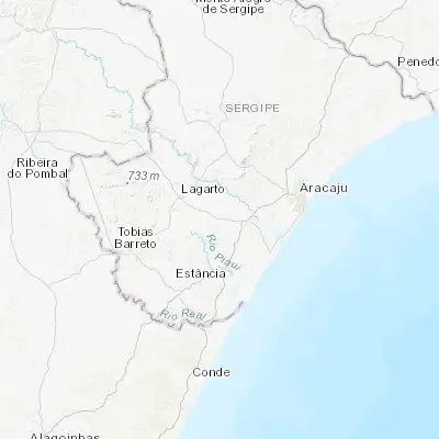 Map showing location of Salgado (-11.031940, -37.475000)
