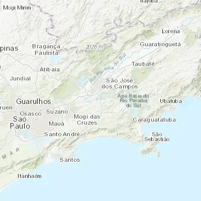 Map showing location of Santa Branca (-23.396670, -45.883890)