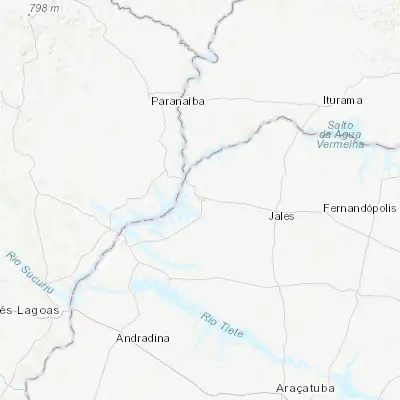 Map showing location of Santa Fé do Sul (-20.211110, -50.925830)