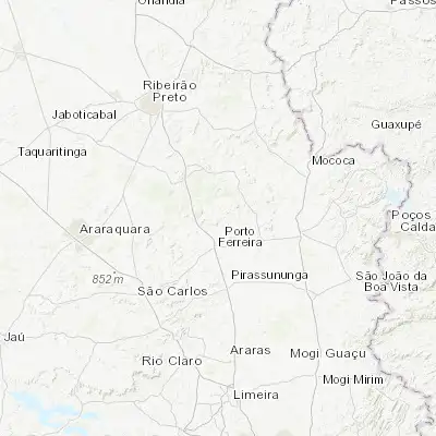 Map showing location of Santa Rita do Passa Quatro (-21.710280, -47.478060)
