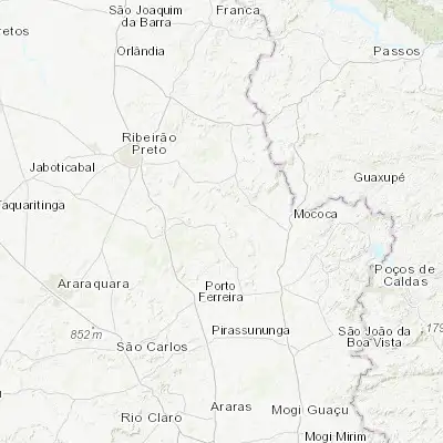 Map showing location of Santa Rosa de Viterbo (-21.472780, -47.363060)