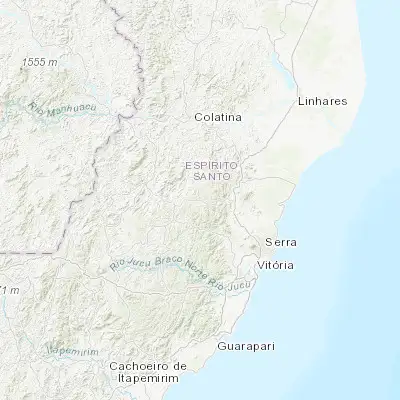 Map showing location of Santa Teresa (-19.935560, -40.600280)