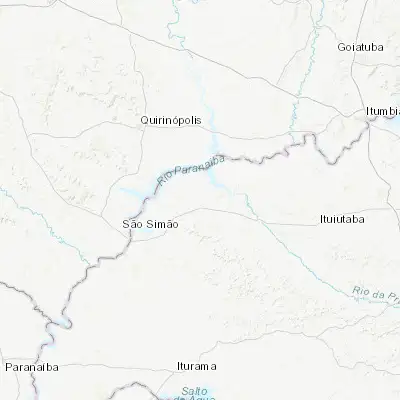 Map showing location of Santa Vitória (-18.838610, -50.121390)