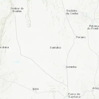 Map showing location of Santaluz (-11.255830, -39.374720)