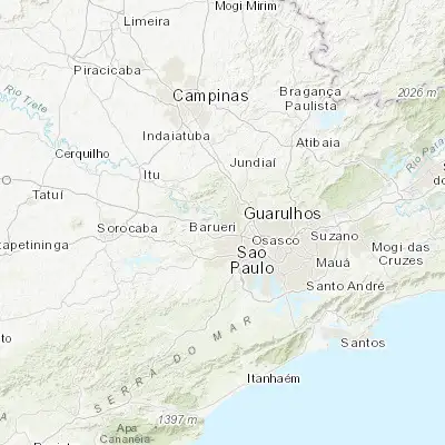 Map showing location of Santana de Parnaíba (-23.444170, -46.917780)