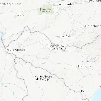 Map showing location of Santana do Ipanema (-9.378330, -37.245280)
