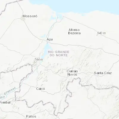 Map showing location of Santana do Matos (-5.957500, -36.655560)