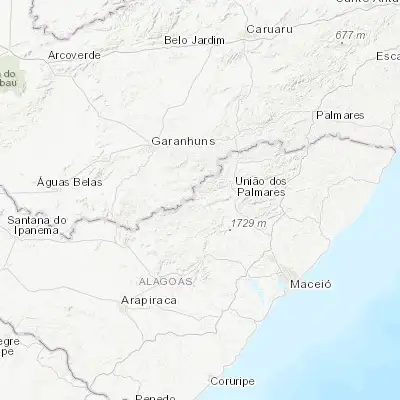 Map showing location of Santana do Mundaú (-9.168060, -36.222220)
