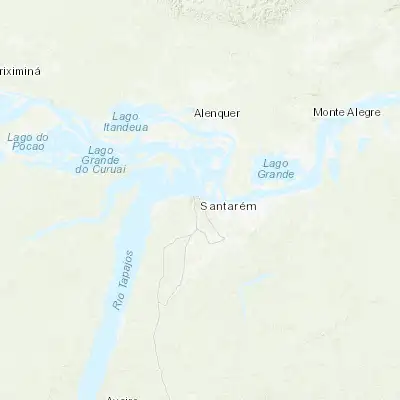 Map showing location of Santarém (-2.443060, -54.708330)