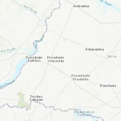 Map showing location of Santo Anastácio (-21.838330, -51.610280)