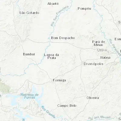 Map showing location of Santo Antônio do Monte (-20.087220, -45.293610)