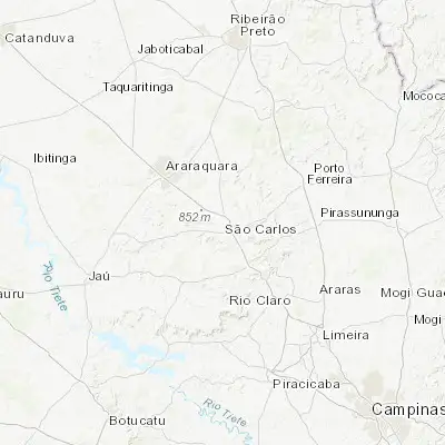 Map showing location of São Carlos (-22.017500, -47.890830)