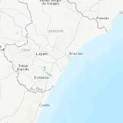 Map showing location of São Cristóvão (-11.014720, -37.206390)