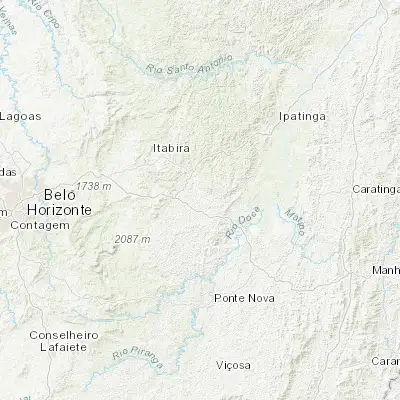 Map showing location of São Domingos do Prata (-19.865000, -42.968330)