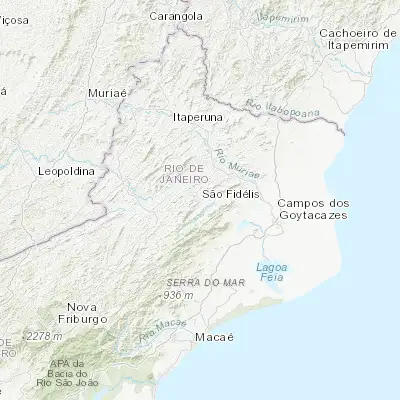 Map showing location of São Fidélis (-21.646110, -41.746940)