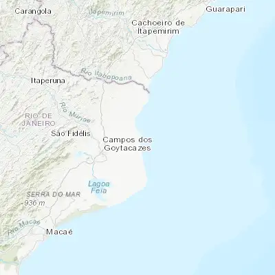 Map showing location of São João da Barra (-21.640280, -41.051110)