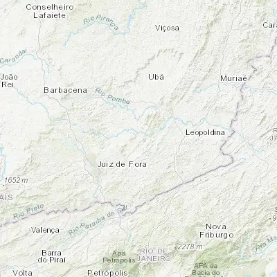 Map showing location of São João Nepomuceno (-21.540000, -43.010560)