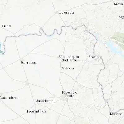 Map showing location of São Joaquim da Barra (-20.581390, -47.854720)