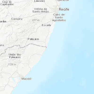 Map showing location of São José da Coroa Grande (-8.897780, -35.147780)