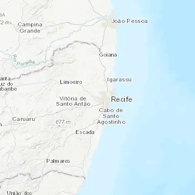 Map showing location of São Lourenço da Mata (-8.002220, -35.018330)