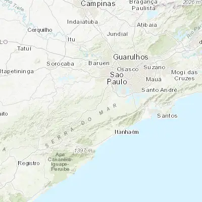 Map showing location of São Lourenço da Serra (-23.852500, -46.942500)