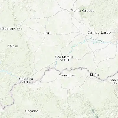 Map showing location of São Mateus do Sul (-25.874170, -50.382780)