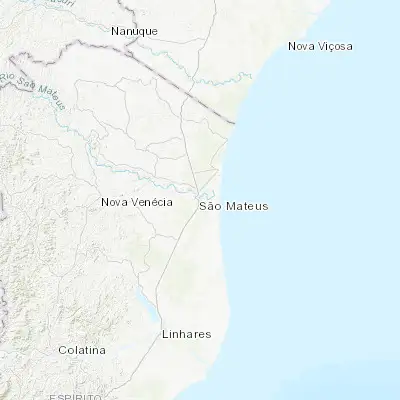 Map showing location of São Mateus (-18.720110, -39.858910)