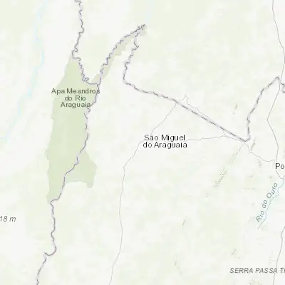 Map showing location of São Miguel do Araguaia (-13.275000, -50.162780)