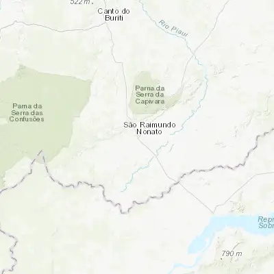 Map showing location of São Raimundo Nonato (-9.015280, -42.699440)