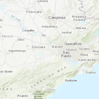 Map showing location of São Roque (-23.529170, -47.135280)