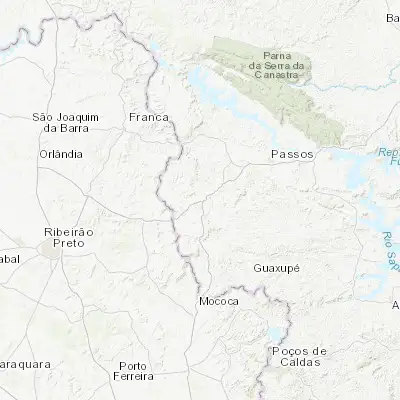 Map showing location of São Sebastião do Paraíso (-20.916940, -46.991390)